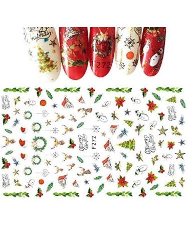 Yevison Christmas Nail Stickers 1 Sheet Self-adhesive Nail Decals wraps 3D Nail Art Designs Glitter Tips Decorations for Women Girls Very Practical and Popular - Buy Online on GoSupps.com