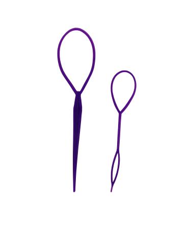 Trimming shop hair braid topy tool ponytail eyelet manufacturer for girls women diy hair twist fashion accessories 2pcs - purple 1 piece (2 -pack) purple