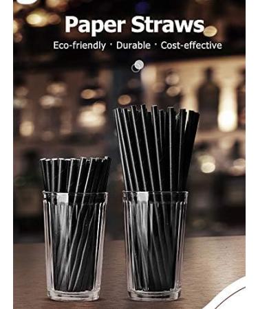 BUYERSbasics Biodegradable Black Paper Straws Individually Wrapped - Pack of 100 4-Layer Extra Strength Long-Lasting Durability Anti-Fizzing Material (1 X 100/Pack) - Buy Online on GoSupps.com
