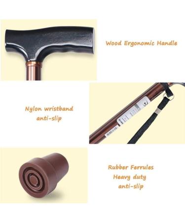 Walking Stick/Walking Crutches Lightweight Aluminum Alloy Walking Sticks with Ergonomic Wooden Handle 10 Height Levels Adjustable for Elderly Men or Women in Gray with Non-Slip b Journey - Buy Online on GoSupps.com