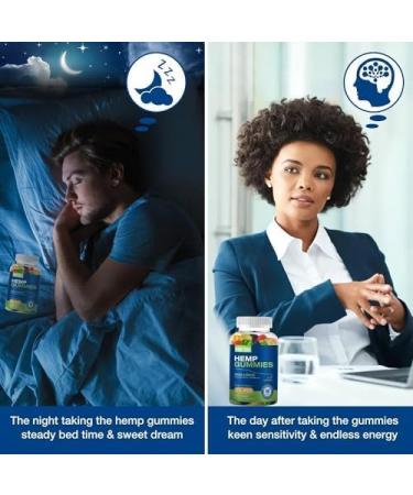 2 Packs Hemp Gummies for Sleep Pain Anxiety Relief High Potency Supplement Edible Bear Gummy Extra Strength Pure Natural Hemp Oil Extract Vegan Non-GMO - Buy Online on GoSupps.com