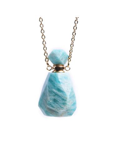 YGLINE Natural Gemstones Perfume Bottle Pendant Long Necklace