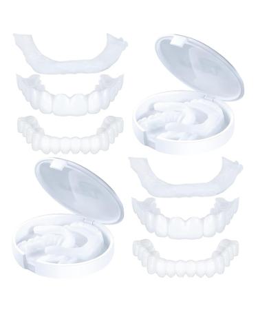 Fluktrix 2 pairs of instant prosthesis veins to put on self-confident smile cosmetic artificial teeth upper and lower provisional braces for men and women