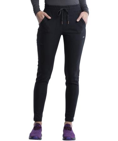 Form Scrub Pants for Women Stretchy Knit Drawstring Scrubs for Women CK095 Small Black