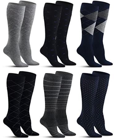 Pembrook Light Compression Socks for Men 8-15 mmHg | Graduated Compression Socks for Men Circulation Large Multicolored