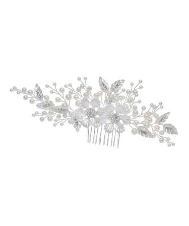 FOMIYES Pearl Tiara Bridal Headpiece Pearl Headpiece Flower Hair Comb Rhinestone Comb Rhinestone Hair Comb Hair Accessories Wedding Bride