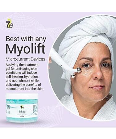 7E Wellness ReStore Conductive Gel - 4oz | Facial Skin Care with Green Tea Extract, Hyaluronic Acid & Collagen Peptides - Buy Online on GoSupps.com