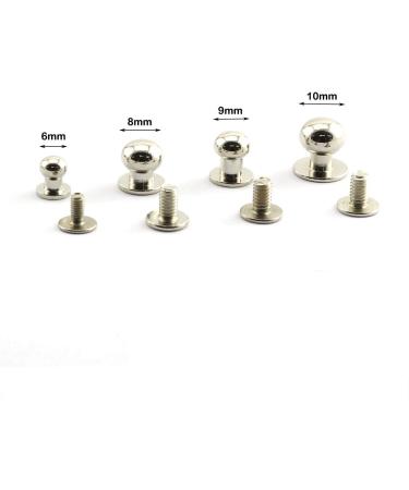 ZRM&E 15PCS 6mm Silver Round Head Button Screw Stud Rivets for Leather Craft DIY Decoration - Buy Online on GoSupps.com
