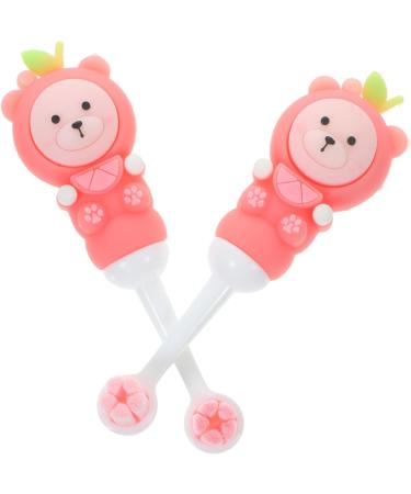 Healvian Children's Toothbrush Set - 6 Soft Bristle Cartoon Baby Brushes for Toddler Teeth Care - Pink Bear Design - Buy Online on GoSupps.com
