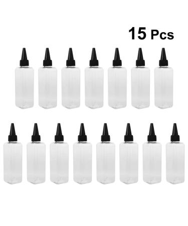 Minkissy 15PC Salon Shampoo Container Set - Black 100ml Empty Plastic Bottles for Hair Color & Hairdresser Tools - Buy Online on GoSupps.com