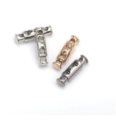 Hole Cord Lock Stopper spring buckle Cord Locks Toggles 30pcs/lot 3 Colors Metal Alloy Stoppers Toggle Cord Locks Drawstring Lock Two Holes For 4mm Cord Nickle (Gun silver 33mmx10mm) 33mmx10mm Gun Silver - Buy Online on GoSupps.com