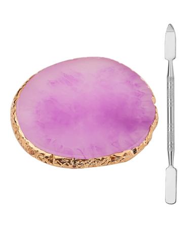 2 in 1 Resin Nail Art Palette with Stirring Rod | Nail Art Painting Palettes in Purple | Gold Edge Nail Holder and Display Board - Buy Online on GoSupps.com