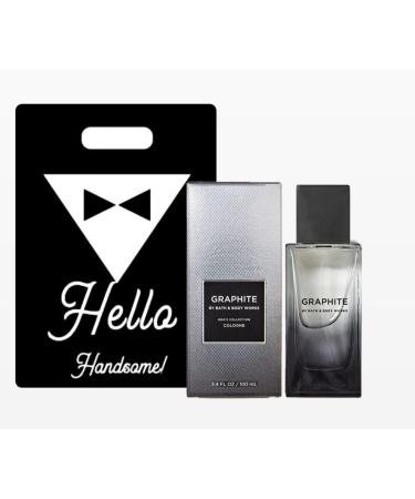 Graphite Cologne - White Barn - Bath/Body Work - Men's Collection - 3.4 fl oz / 100 mL and Gift Bag HELLO HANDSOME