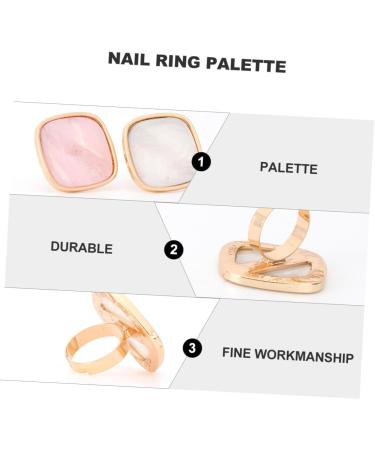 Palette Annulaires de Nail Art en R sine Effet Coquillage Lot de 2 Pi ces Grosse Taille Blanc et Rose Marbr pour Artistes et Amateurs de Manucure Usage Professionnel et Personnel - Buy Online on GoSupps.com