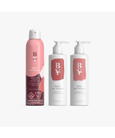 Better Not Younger Volume Styling Bundle Collection - Wake Up Call High Hold Hair Thickening Spray 6 fl.oz. & Shampoo and Contitioner Combo Wake Up Call Shampoo & Conditioner - Lift me Up Hair Spray