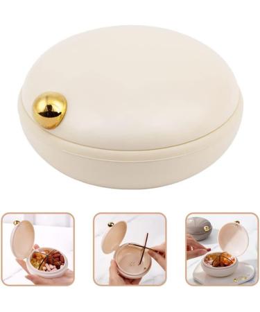 Garneck Travel Pill Organizer - Portable Daily Pill Case for Outdoor Travel - Warm Porcelain White - Buy Online on GoSupps.com