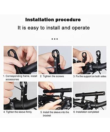 ZXIRANYUN Bicycle Handlebar Extender Rack - Aluminum Alloy Double Clamp Multi-Function Extension for Stopwatch & Lamp Bracket, Black - Buy Online on GoSupps.com