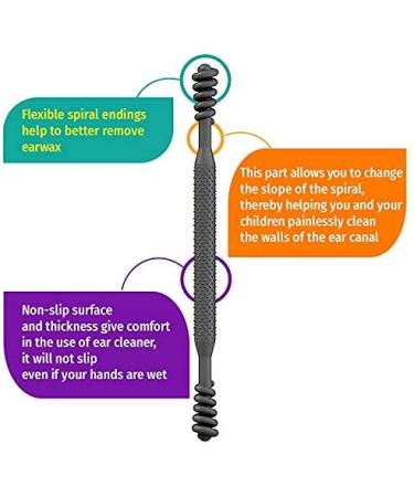 Spiral Silicone Ear Cleaner - 10 Pcs Reusable & Plastic-Free Ear Wax Remover | Dual-End Design for Easy Twist & Grab | Exfoliates and Improves Hearing - 10 Count Pack - Buy Online on GoSupps.com