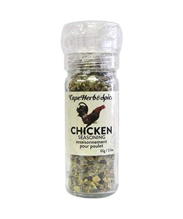 Cape Herb & Spice - Table Top Grinder - Chicken Seasoning No MSG no artificial flavouring Non-GMO Halal Vegan 6 Count of 61g Chicken 61 g (Pack of 6)