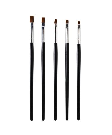 5 pieces of professional nail brush nail design brush nail art brush set nails brush uv gel brush set acrylic nail art brush brush nailart nail accessories for DIY NAIL ART design black black - Buy Online on GoSupps.com
