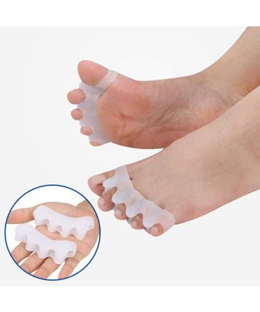 Yoga Gel Toe Separators - Foot Pain Relief & Toe Straightener Spreader - Silicone Toe Spacers for Bunions & Hammer Toe - 2 Pairs White - Buy Online on GoSupps.com
