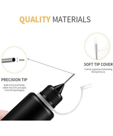2oz Black Needle Tip Glue Bottle with Funnel - 12 Pcs for DIY Crafts & More - Buy Online on GoSupps.com