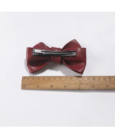 4-Piece Handmade PU Leather Hair Bow Clip Set for Women - Bow Alligator Clips Hair Barrettes - Buy Online on GoSupps.com