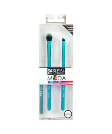 Buy Moda Royal & Langnickel Ezglam Duo Cat Eye Make-Up Brush Set - Travel Size Eyeshadow & Eyeliner Brushes in Blue-Green | Shop Internationally - Buy Online on GoSupps.com