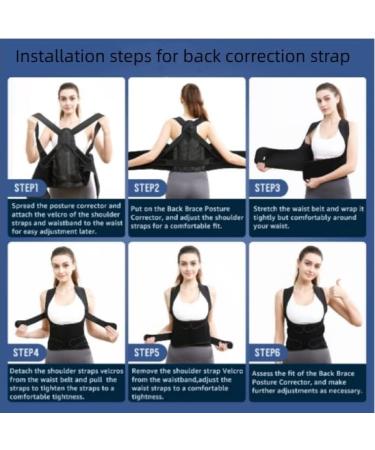 Back posture correction with spinal support correction with anti hunchback corrector (black Large) Large Black - Buy Online on GoSupps.com