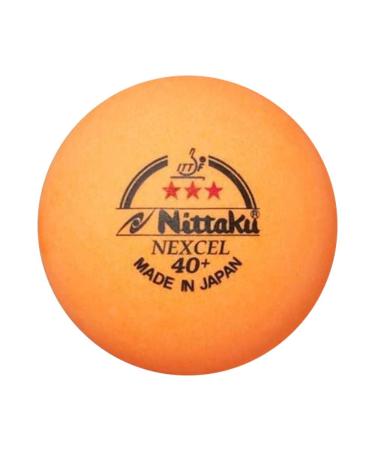 NITTAKU 12 Balls NEXCEL (Made in Japan) , New Material (Non-Celluloid), 3 Stars Table Tennis Ball + Free Racket Protection Edge Tape
