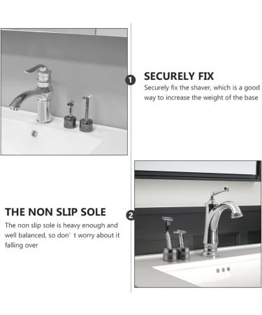 FRCOLOR Mens Shaving Razor Stand Razor Base Shaving Brush Stand Razor Holder Stand for Men 1pc (Black) 4.3x4.3cm Black - Buy Online on GoSupps.com
