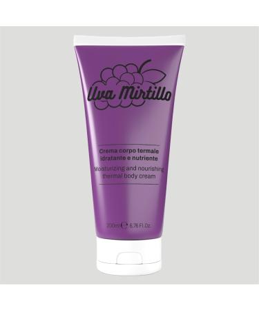 Cr me pour le corps aux raisins Myrtille 200 ml | Hydrate et nourrit la peau | Action extensible | Convient galement pour les man uvres de massage | Cosm tique base d'eau thermale de l' le d'Ischia - Buy Online on GoSupps.com