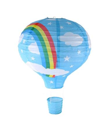 Rainbow lamp shadow rainbow hot air balloon ceiling lamp with paper lantern shadow for school and shopping center hanging decoration rainbow blue rainbow blue