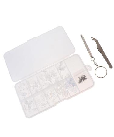 Saturey Eyeglass Repair Kit Eyeglass Nose Pads Set with Tweezers Screwdriver