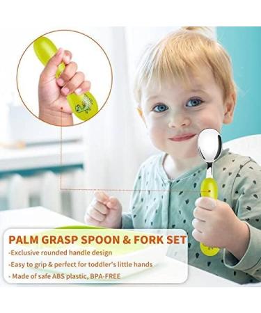 Lehoo Castle Toddler Cutlery Set - 6 PCS Kids Cutlery with Dinosaur Design - Children's Forks, Knives, Spoons - Toddler Knife and Fork Set in Orange - Buy Online on GoSupps.com