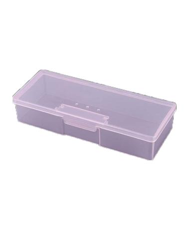 TREGOO Tool Boxes Nail Art Rectangular Plastic Transparent Storage Box Nail Rhinestone Brush Pen Buffer Grinding File Container Box