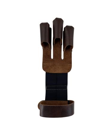 Hide & Drink, Three-Finger Archery Glove Handmade from Full Grain Leather - Bourbon Brown