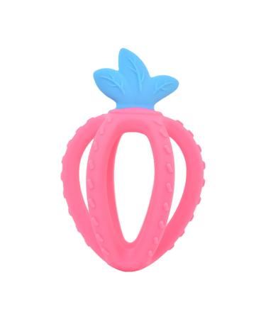 IHEHUA silicone-seedling and baby wings strawberry toys structured soothe baby gums relief back and front teeth easy to keep toddler toy car pink unit size