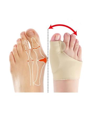 Buy 2 Pairs Hallux Valgus Correction Rail & Bunion Corrector - Silicone Insole & Toe Splint - Beige - Buy Online on GoSupps.com