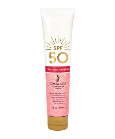 Bath & Body Works Broad Spectrum SPF Sunscreen Lotion - 6 fl oz / 177 mL (Costa Rica Pink Pineapple Sunrise 50 Sun Protection Factor (SPF))