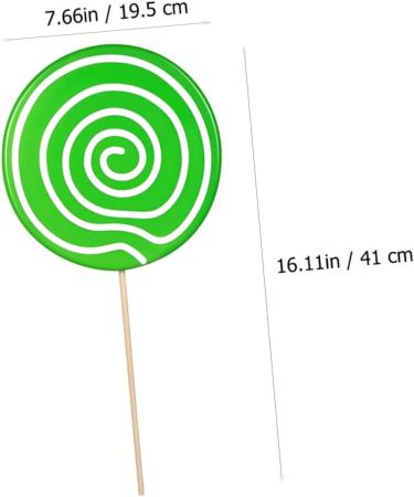 Veemoon 2pcs Lollipop Props Large Lollipop Birthday Partyt Decor Clay Lollipop Candy Simulation Lifelike Candy Simulation Lollipop Model Fake Lollipop Prop Toys Wood Food Decoration Fake 41X19.5X1.5CM Green - Buy Online on GoSupps.com