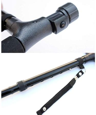 Folding led Crutches for Elderly Man with Lights Small Four-Legged Base 360 Degree Rotating Height Adjustable Aluminum Alloy Plastic Sponge Handle Interesting - Buy Online on GoSupps.com