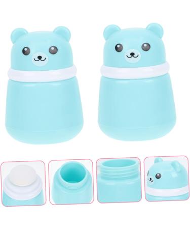 2pcs Bear Powder Puff Box Set for Travel and Newborns - Blue - Buy Online on GoSupps.com