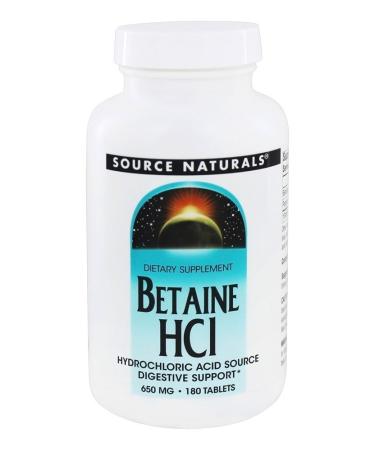 Source Naturals Betaine HCL 650 mg 180 Tablets