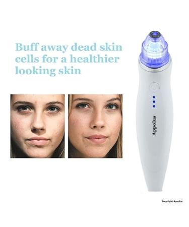 Appolus Premium Diamond Microdermabrasion Machine for Flawless Skin - 2 Diamond Tips - 5 Heads - Blackhead Blemish Remover - Pore Minimizer - Wrinkle Reduction - Sagging Skin Treatment - Silver - Buy Online on GoSupps.com