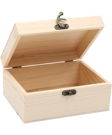 VIKOS 1-Pack Unfinished Wooden Box with Hinged Lid - Small DIY Storage for Crafts and Jewelry - Buy Online on GoSupps.com