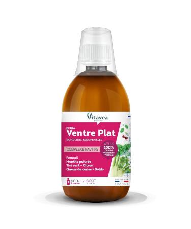 Vitavea Extra Flat Stomach - Draining Drink - Slimming and Weight Loss - Flat Belly Digestion - Peppermint, Green Tea, Cherry