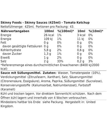 The Skinny Food Co. Tomato Ketchup 250ml | Low calorie Skinny Sauce - Buy Online on GoSupps.com