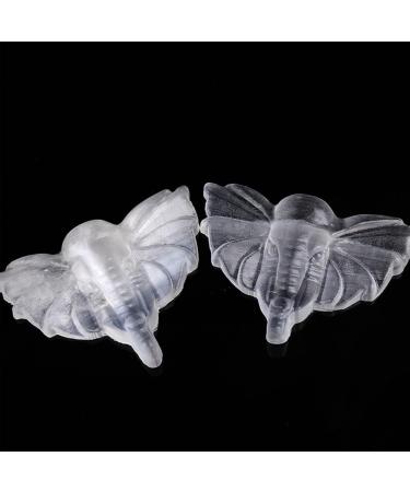 Crystal Rough Crystal 1PC Natural White Selenite Cute Elephant Head Specimen Heraling Crystal Animal Shape Statue Making Stone Carved Gypsum Suitable for Home Office Decoration - Buy Online on GoSupps.com