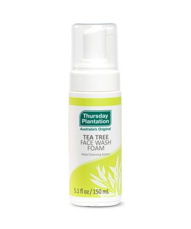 Thursday Plantation Tea Tree Face Wash Foam, Gentle Soap-Free Skin Cleanser, 5.1 fl oz 5.1 Fl Oz (Pack of 1)